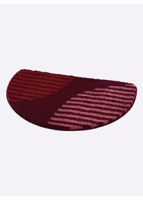 Hagemann unisex Badmat in rood ,maat 50x50 cm - Wc-matje met uitsparing, Witt, 100% Polyacryl