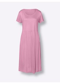 Damen Jerseykleid gerafft, mit Taschen in orchidee ,Gr&ouml;&szlig;e 40, WITT, 100% Viskose