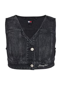 Tommy Jeans Kvinnor V&auml;st svart denim / vit Storlek S