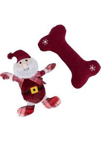 Trixie xmas giftset bot met kerstman pluche / stof (Plüschspielzeug Hund), Hundespielzeug