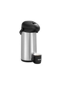 Bartscher Isolierpumpkanne 5L 150993, Thermoskanne, Schwarz, Silber