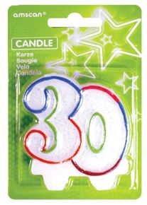 Amscan 30th birthday cake candle Colorful Birthday Party