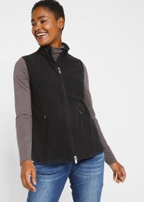 bonprix Femei Vestă fleece cu buzunare, negru, 36/38