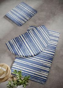 bonprix Alfombrilla de baño con espuma viscoelástica, azul, esterilla para inodoro de pie 45/50cm
