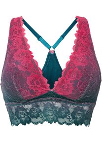 bonprix Biustonosz bustier z delikatną koronką w cieniowanych kolorach, niebieski, 44