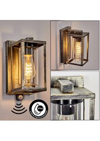 hofstein Portalis Aplique de exterior, Apliques dorado, Negro, 1 luz, Sensor de movimiento