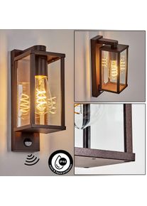 hofstein Tourega Aplique de exterior, Apliques Color óxido, 1 luz, Sensor de movimiento