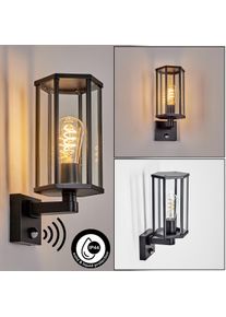 hofstein Monfanim Aplique de exterior, Apliques Negro, 1 luz, Sensor de movimiento