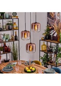 hofstein Lauden Lámparas suspendidas, Lámparas colgantes Transparente, Color cobre, 3 luces