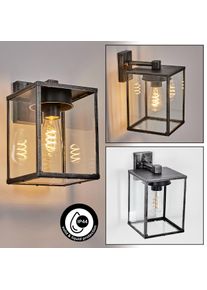 hofstein Gramilla Aplique de exterior, Apliques Negro, Plata, 1 luz