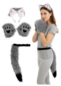 maskworld Set costume da volpe argentata