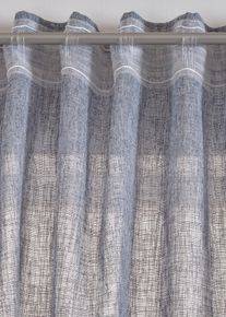 bonprix Perdea cu aspect de in (1 buc.), albastru, Î/Lă: 145/140 cm