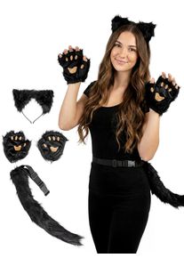 maskworld Set de disfraz de gato negro