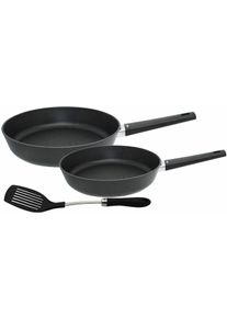 ELO Pfannen-Set &raquo;Bratpfannen-Set Smart Wave&laquo; Aluminium Set, je 1 x Pfanne &Oslash; 24 cm, 1,6 L; &Oslash; 28 cm, 2,5 L; 1 Pfannenwender, 3 Stk. tlg. Induktion