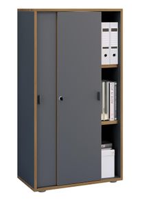 Vcm Aktenschrank »Büroschrank Aktenschrank Schiebetüren Salia 3fach« Salia in grau, Größe B/H/T: 60 x 110 x 37