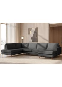 Home Affaire Wohnlandschaft »Pinto Skandi, 350 cm, U-Form, XXL, mit Ottomanen«, Größe B/H/T: 350 cm x 85 cm x 206 cm