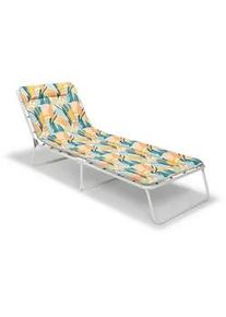 Dreibeinliege , Multicolor , Metall, Textil , 60x23x180 cm , FSC Mix, Europäischer Sicherheitsstandard , UV-beständig, Rückenlehne verstellbar , Gartenmöbel, Gartenliegen, Sonnenliegen