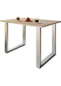 Vcm Mid.you Schreibtisch , Silberfarben, Sonoma Eiche , Holzwerkstoff , rechteckig , Kufe , 80x76x160 cm , Büromöbel, Schreibtische, Schreibtische