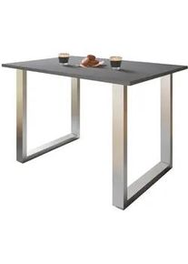 Vcm Mid.you Schreibtisch , Anthrazit, Silberfarben , Holzwerkstoff , rechteckig , Kufe , 80x76x110 cm , Büromöbel, Schreibtische, Schreibtische