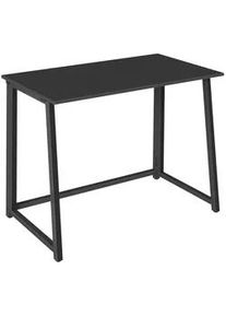 Home Collective Schreibtisch in schwarz , Schwarz , Holzwerkstoff , Rechteckig , 40x75x80 cm , Büromöbel, Schreibtische, Computertische