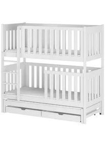 Kids Collective Etagenbett 90x200 cm mit Schublade in weiß , Weiß , Holz , 90x200 cm , Babymöbel & Kindermöbel, Kinderzimmer & Jugendzimmer, Stockbetten