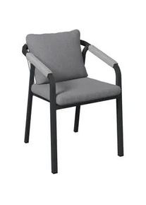 Ambia Garden Gartenstuhl , Anthrazit, Grau , Metall, Textil , Struktur , Füllung: Schaumstoff , eckig , 55x74x65 cm , DIN EN ISO 9001, Handmade in China , stapelbar , Gartenmöbel, Gartensessel, Gartenstühle