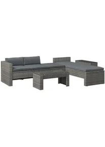Ambia Garden Loungegarnitur , Blaugrau , Metall , Füllung: Polystyrol,Polyester , 192x65x82 cm , Rückenlehne umklappbar , Gartenmöbel, Loungemöbel, Loungegarnituren