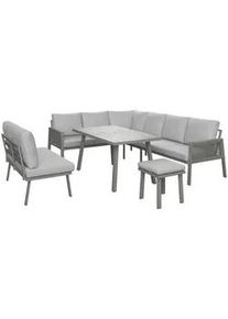 Ambia Garden Dining-Loungeset , Taupe , Metall, Textil , Füllung: Schaumstoff,Polyester , Eckteil, nur wie online abgebildet bestellbar , 179x76x75 cm , Bsci, DIN EN ISO 9001 , rostfrei, UV-beständig, wetterbeständig , Gartenmöbel, Gartengarnituren, Gartenmöbel-Sets
