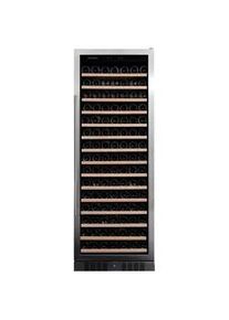 Weinkühlschrank , Edelstahlfarben , Holz, Metall, Glas , Buche , massiv , G , 65.5x183.5x68 cm , Küchen, Küchenelektrogeräte, Weinkühlschränke