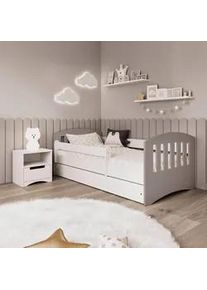 Mid.you Kinder-/Juniorbett , Grau, Weiß , Textil , Birke , Sperrholz,Schichtholz , H2 , 1-Zonen , Höhe ca. 15 cm , links montierbar, rechts montierbar , 80x160 cm , mit Schubkästen,nicht verstellbar , Babymöbel & Kindermöbel, Kinderzimmer & Jugendzimmer, Kinderbetten, Kinderbetten & Jugendbetten