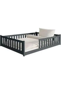 Kids Collective Bodenbett 140x200 cm in Graphit mit Matratze , Holz , 140x200 cm , Babymöbel & Kindermöbel, Kinderzimmer & Jugendzimmer, Kinderbetten