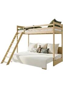 Kids Collective Hochbett mit Schlafsofa 200x140 cm in natur und cremefarben , Holz , 140x200 cm , Babymöbel & Kindermöbel, Kinderzimmer & Jugendzimmer, Kinderbetten, Hochbetten
