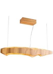 Elstead Lighting Led-Hängeleuchte , Teakfarben , Holz, Kunststoff , Teakholz , furniert , 9x100x100 cm , RoHS, Ce , höhenverstellbar , Lampen & Leuchten, Leuchtenserien