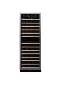 Weinkühlschrank , Edelstahlfarben , Holz, Metall, Glas , Buche , massiv , G , 65.5x183.5x68 cm , Küchen, Küchenelektrogeräte, Weinkühlschränke