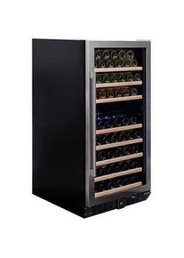 Weinkühlschrank , Edelstahlfarben , Holz, Metall, Glas , Buche , massiv , G , 59.5x121.5x68 cm , Küchen, Küchenelektrogeräte, Weinkühlschränke