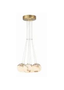 Elstead Lighting Led-Pendelleuchte , Goldfarben , Metall, Glas , G , 25 cm , höhenverstellbar , Lampen & Leuchten, Leuchtenserien