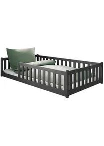 Kids Collective Bodenbett 120x200 cm in Graphit , Holz , 120x200 cm , Babymöbel & Kindermöbel, Kinderzimmer & Jugendzimmer, Kinderbetten