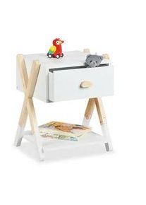 Relaxdays Kinder-Nachttisch , Holzwerkstoff, Holz , 34x42x32 cm , Babymöbel & Kindermöbel, Babyzimmer, Babyregale & Kinderregale
