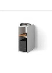 Livinity® Pc-Schrank Lorena Weiß/Goldkraft Eiche 28.5 x 72 cm mit 2 Fächern , Holzwerkstoff , Rechteckig , 28.5x72x50 cm , Büromöbel, Büroregale, Aktenregale