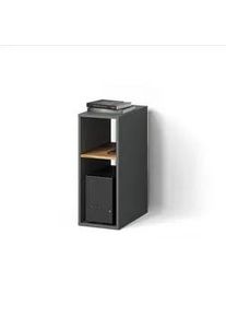 Livinity® Pc-Schrank Lorena Anthrazit/Goldkraft Eiche 28.5 x 72 cm mit 2 Fächern , Holzwerkstoff , Rechteckig , 28.5x72x50 cm , Büromöbel, Büroregale, Aktenregale