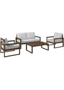 Ambia Garden Loungegarnitur , Akaziefarben , Holz , Akazie , Hartholz , Füllung: Polyurethan (PUR),Baumwollfüllung, Polyester , 132x70x72 cm , Gartenmöbel, Loungemöbel, Loungegarnituren