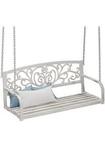 Relaxdays Hängebank , Weiß , Metall , 133x190x55 cm , Gartenmöbel, Gartenbänke