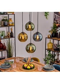 hofstein Koyoto Pendellampa, kullampa, Pendelbelysning Blå, Guld, Grön, 4-ljuskällor