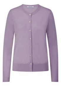 Peter Hahn - Rundhals-Strickjacke aus Seide und Kaschmir, lila, Gr. 36, Seide