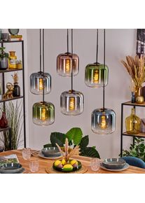 hofstein Lauden Pendellampa, Pendelbelysning Blå, Grön, Klart, Kopparfärg, Rökfärger, 6-ljuskällor