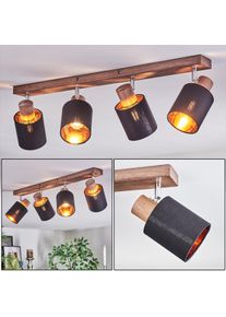 hofstein Fallhagen Taklampa, Takstrålkastare Krom, Trä mörkt, 4-ljuskällor