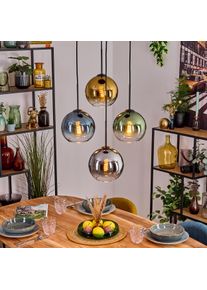 hofstein Koyoto Pendellampa, kullampa, Pendelbelysning Blå, Krom, Guld, Grön, Klart, Rökfärger, 4-ljuskällor