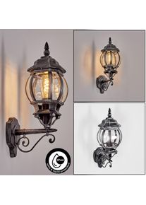 hofstein Lentua vägglampa utomhus, Vägglampa Svart, Silver, 1-ljuskällor