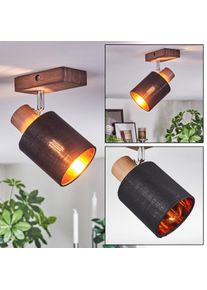 hofstein Fallhagen Taklampa, Takstrålkastare Krom, Trä mörkt, 1-ljuskällor