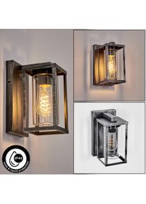 hofstein Portalis vägglampa utomhus, Vägglampa Svart, Silver, 1-ljuskällor